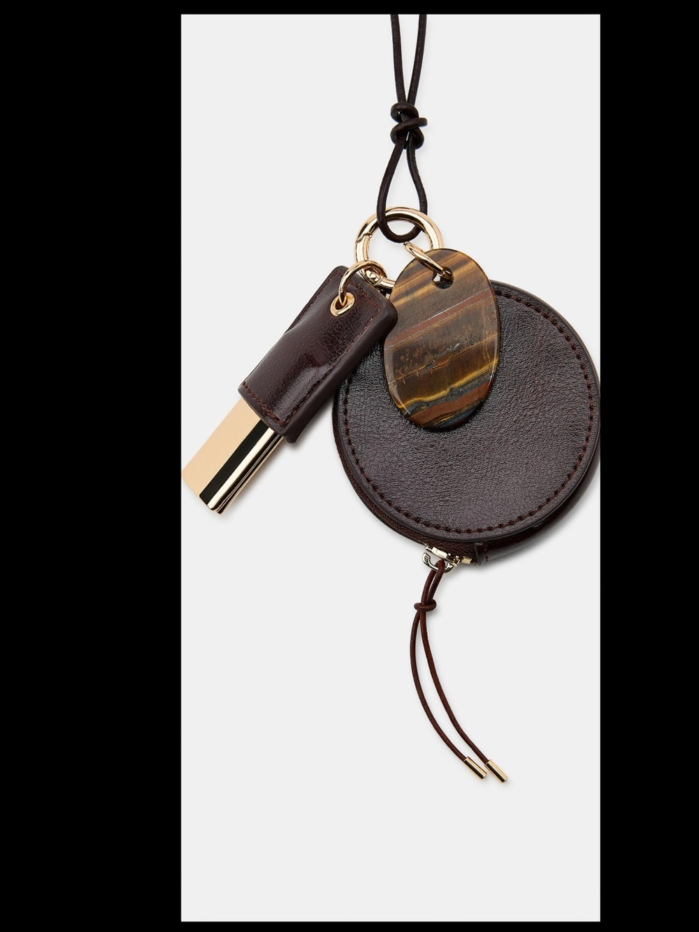 ZARA Leather Wallet Stone Necklace - Picture 4 of 4